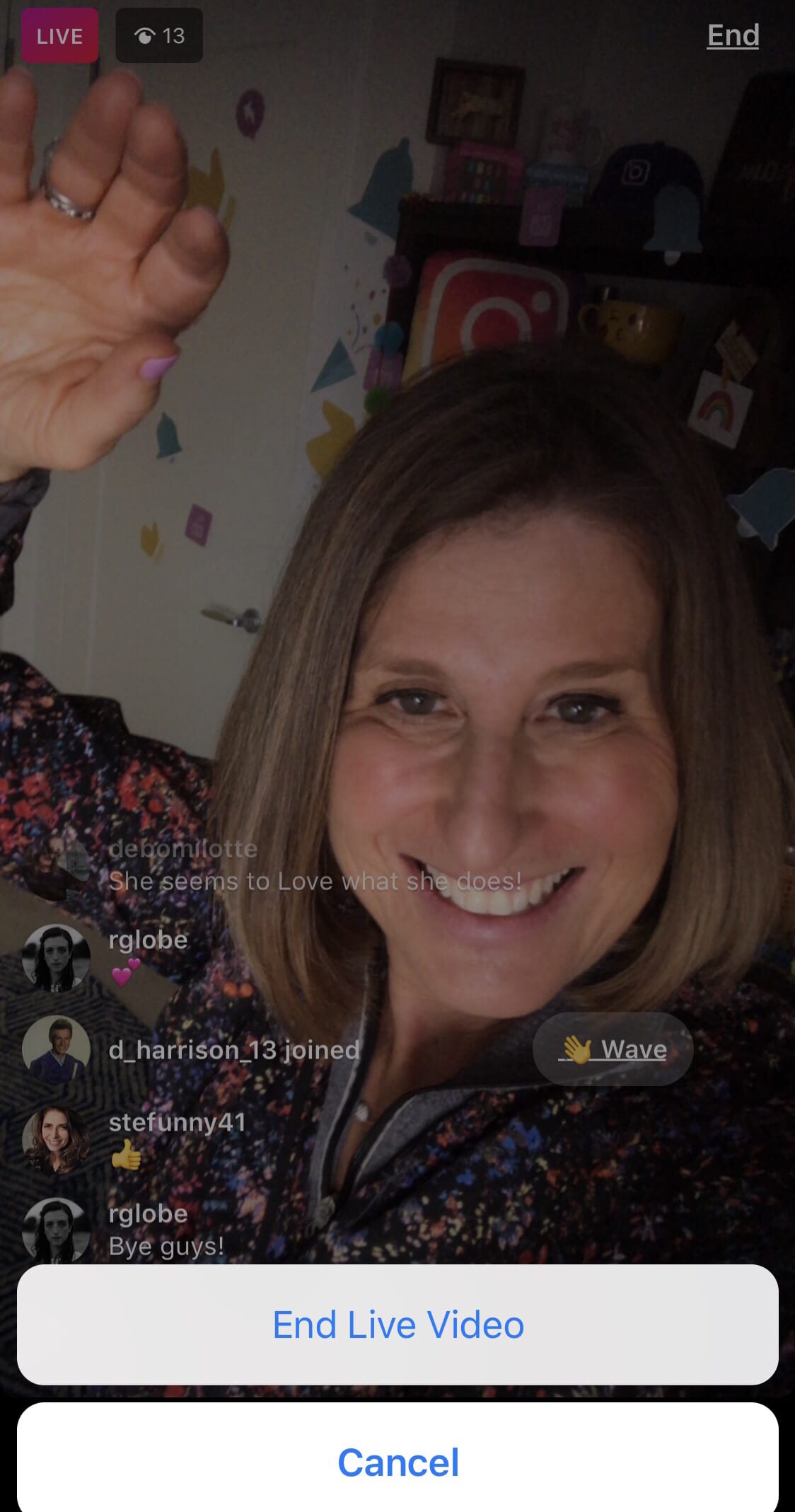 Sue B Zimmerman shares how to end an Instagram live stream