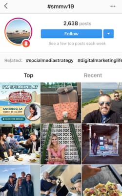 Social Media Marketing World’s SMMW19 hashtag hub.
