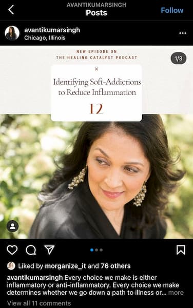 Avanti Kumarsingh shares an Instagram Story highlighting her new self improvement course.